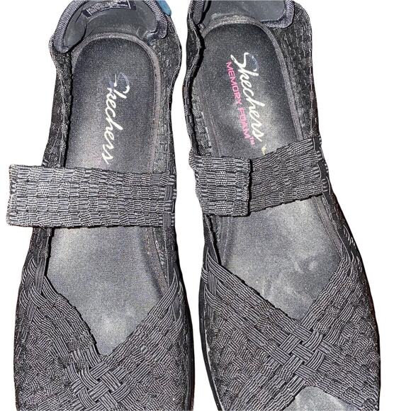 Skechers Walking Platform Slip on Mary Jane Open Toe Shoes Black size 8.5 - Picture 6 of 11
